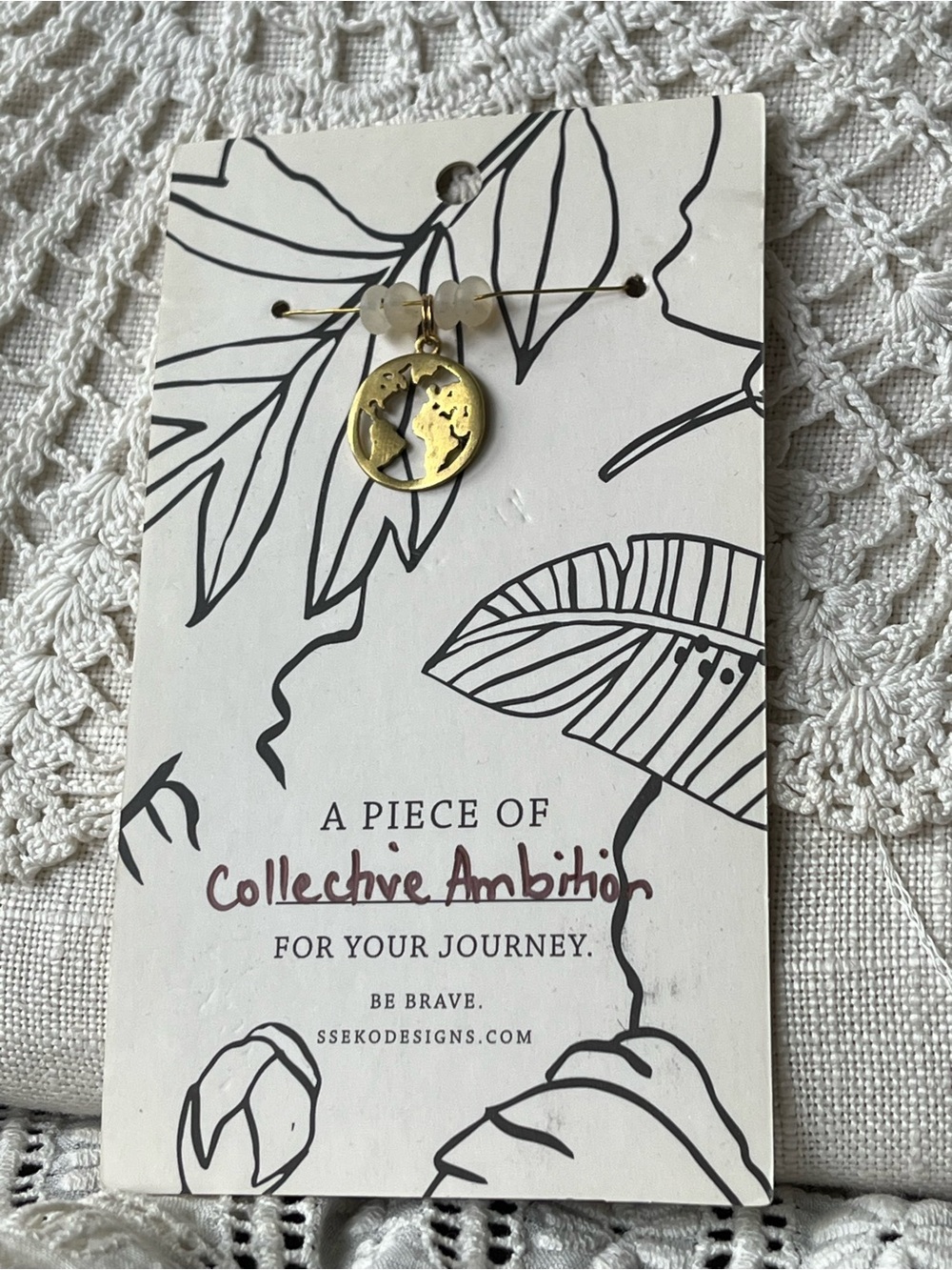 Sseko Gold Globe Pendant Bracelet charm